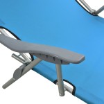 vidaXL Șezlong cu baldachin, albastru, oțel vidaXL Șezlong cu baldachin, albastru, oțel