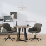 vidaXL Scaune de bucătărie pivotante, 2 buc, gri închis, catifea