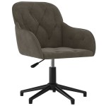 vidaXL Scaune de bucătărie pivotante, 2 buc, gri închis, catifea