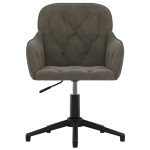 vidaXL Scaune de bucătărie pivotante, 2 buc, gri închis, catifea