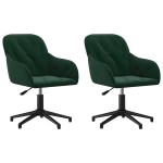 vidaXL Scaune de bucătărie pivotante, 2 buc., verde închis, catifea vidaXL Scaune de bucătărie pivotante, 2 buc., verde închis, catifea