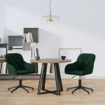 vidaXL Scaune de bucătărie pivotante, 2 buc., verde închis, catifea vidaXL Scaune de bucătărie pivotante, 2 buc., verde închis, catifea