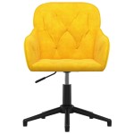 vidaXL Scaune de bucătărie pivotante, 2 buc., galben, catifea