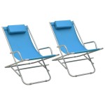 vidaXL Scaune balansoar, 2 buc., albastru, oțel vidaXL Scaune balansoar, 2 buc., albastru, oțel
