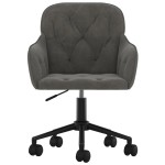 vidaXL Scaune de bucătărie pivotante, 2 buc, gri închis, catifea