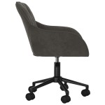 vidaXL Scaune de bucătărie pivotante, 2 buc, gri închis, catifea