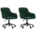 vidaXL Scaune de bucătărie pivotante, 2 buc., verde închis, catifea vidaXL Scaune de bucătărie pivotante, 2 buc., verde închis, catifea