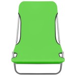 vidaXL Șezlonguri pliabile, 2 buc., verde, oțel & material textil
