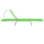 vidaXL Șezlonguri pliabile, 2 buc., verde, oțel & material textil