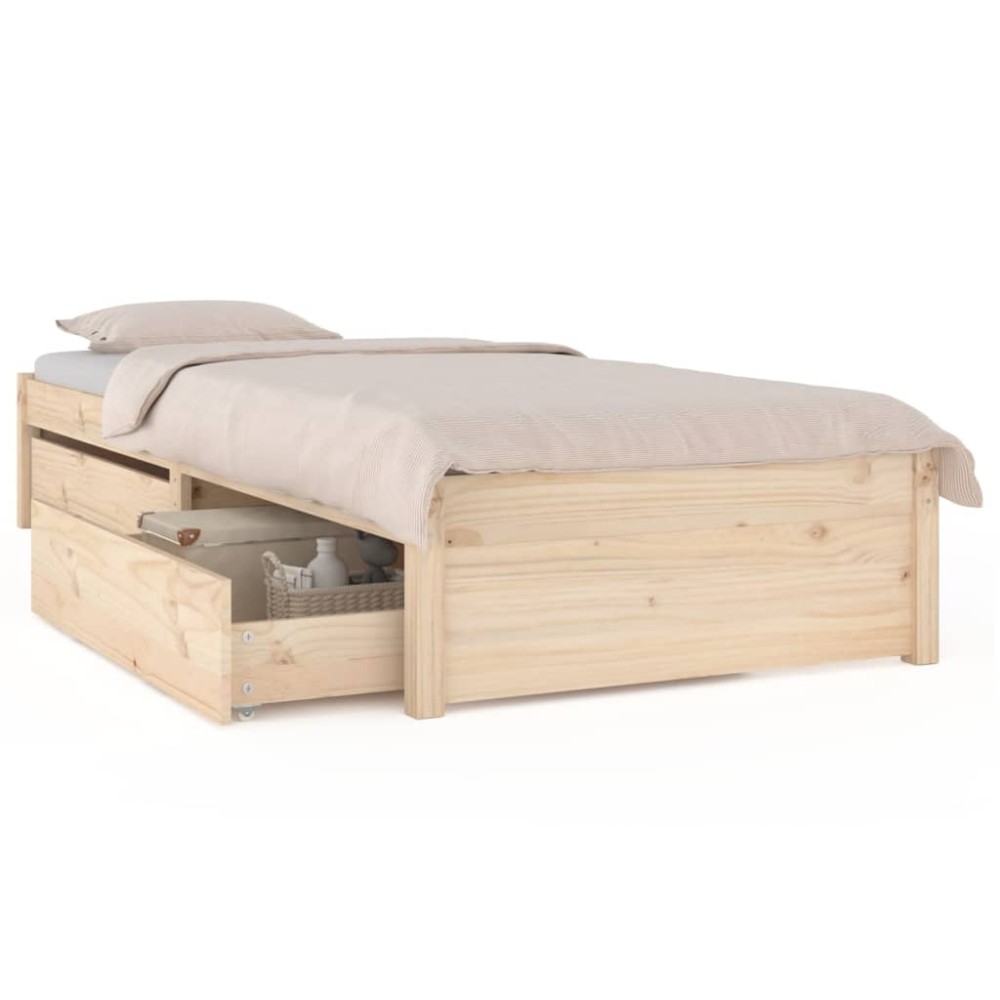 vidaXL Cadru de pat cu sertare Small Single, 75x190 cm