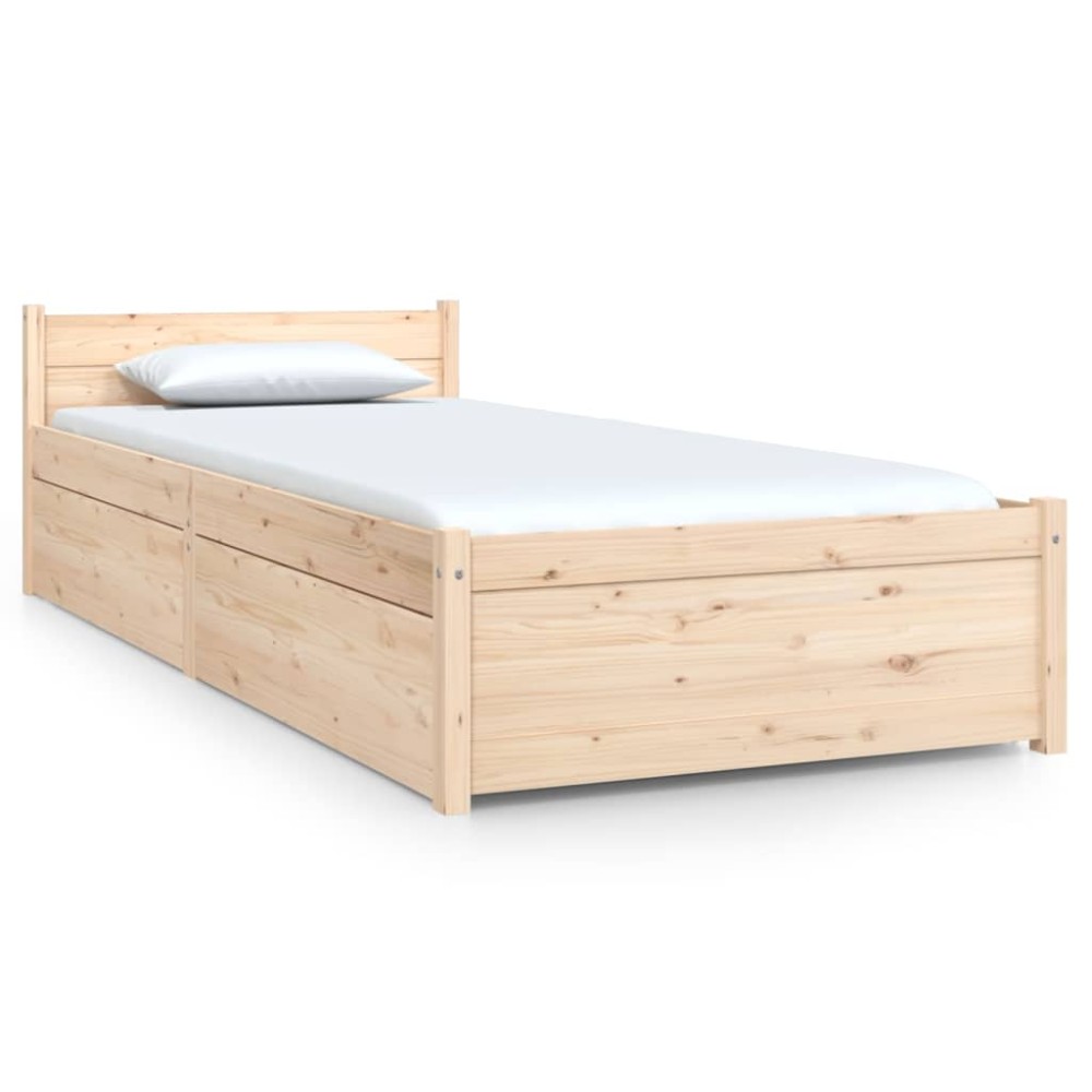 vidaXL Cadru de pat cu sertare Small Single, 75x190 cm
