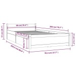 vidaXL Cadru de pat cu sertare, negru, 90x200 cm