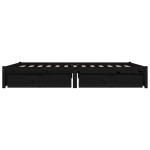 vidaXL Cadru de pat cu sertare Small Double, negru, 120x190 cm
