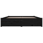 vidaXL Cadru de pat cu sertare Small Double, negru, 120x190 cm