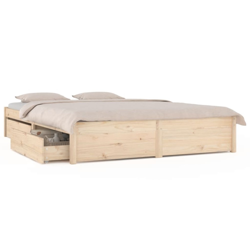 vidaXL Cadru de pat cu sertare Double, 135x190 cm