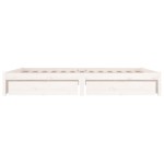 vidaXL Cadru de pat cu sertare King Size, alb, 150x200 cm