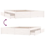 vidaXL Cadru de pat cu sertare King Size, alb, 150x200 cm