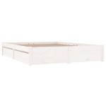 vidaXL Cadru de pat cu sertare Super King, alb, 180x200 cm vidaXL Cadru de pat cu sertare Super King, alb, 180x200 cm