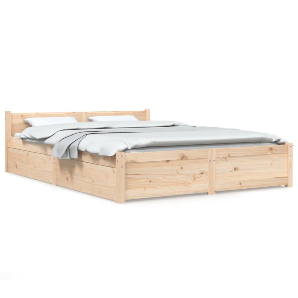 vidaXL Cadru de pat cu sertare Double, 135x190 cm
