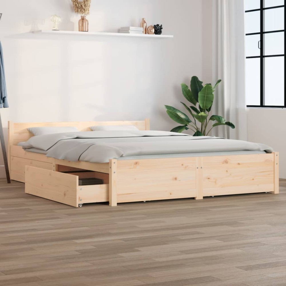 vidaXL Cadru de pat cu sertare Double, 135x190 cm