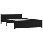 vidaXL Cadru de pat cu sertare Double, negru, 135x190 cm