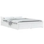 vidaXL Cadru de pat cu sertare, alb, 120x200 cm