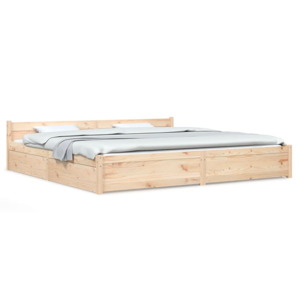 vidaXL Cadru de pat cu sertare Super King, 180x200 cm