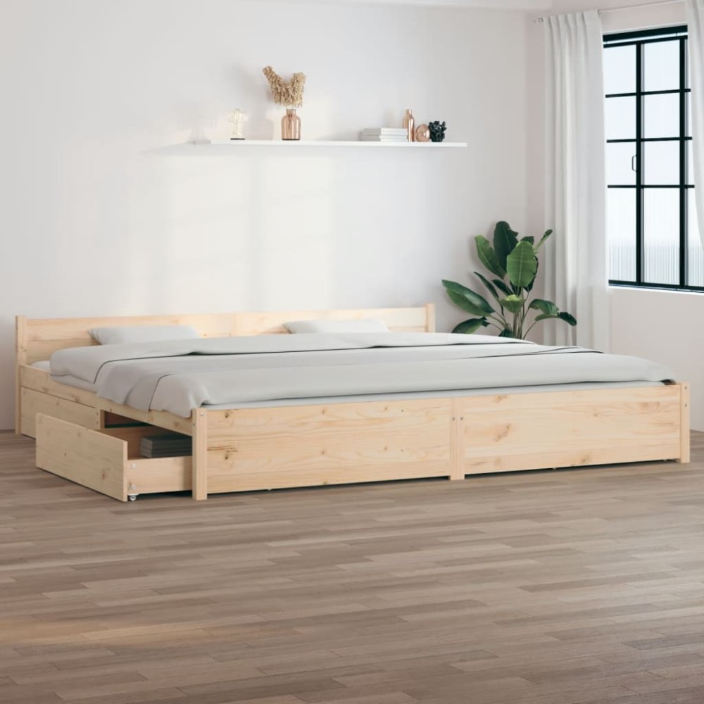 vidaXL Cadru de pat cu sertare Super King, 180x200 cm