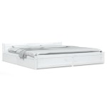 vidaXL Cadru de pat cu sertare Super King, alb, 180x200 cm