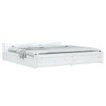 vidaXL Cadru de pat cu sertare Super King, alb, 180x200 cm