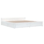 vidaXL Cadru de pat cu sertare Super King, alb, 180x200 cm