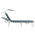 vidaXL Șezlong pliabil cu copertină, imprimeu frunze, aluminiu vidaXL Șezlong pliabil cu copertină, imprimeu frunze, aluminiu