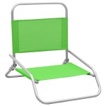 vidaXL Scaune de plajă pliante, 2 buc., verde, material textil vidaXL Scaune de plajă pliante, 2 buc., verde, material textil