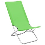 vidaXL Scaune de plajă pliante, 2 buc., verde, material textil vidaXL Scaune de plajă pliante, 2 buc., verde, material textil