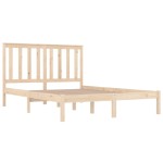 vidaXL Cadru de pat dublu, 135x190 cm, lemn masiv de pin
