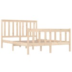 vidaXL Cadru de pat dublu, 135x190 cm, lemn masiv de pin vidaXL Cadru de pat dublu, 135x190 cm, lemn masiv de pin
