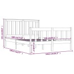 vidaXL Cadru de pat dublu, 135x190 cm, lemn masiv de pin vidaXL Cadru de pat dublu, 135x190 cm, lemn masiv de pin