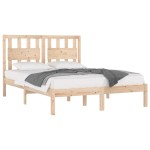 vidaXL Cadru de pat dublu, 135x190 cm, lemn masiv de pin