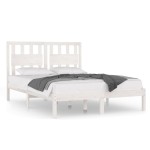 vidaXL Cadru de pat King Size, alb, 150x200 cm, lemn masiv de pin vidaXL Cadru de pat King Size, alb, 150x200 cm, lemn masiv de pin