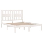 vidaXL Cadru de pat King Size, alb, 150x200 cm, lemn masiv de pin vidaXL Cadru de pat King Size, alb, 150x200 cm, lemn masiv de pin