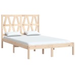 vidaXL Cadru de pat dublu, 135x190 cm, lemn masiv de pin