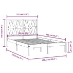 vidaXL Cadru de pat dublu, 135x190 cm, lemn masiv de pin