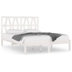 vidaXL Cadru de pat King Size, alb, 150x200 cm, lemn masiv de pin vidaXL Cadru de pat King Size, alb, 150x200 cm, lemn masiv de pin