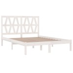 vidaXL Cadru de pat King Size, alb, 150x200 cm, lemn masiv de pin vidaXL Cadru de pat King Size, alb, 150x200 cm, lemn masiv de pin