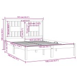 vidaXL Cadru de pat dublu, 135x190 cm, lemn masiv