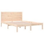 vidaXL Cadru de pat dublu, 135x190 cm, lemn masiv