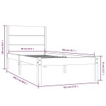 vidaXL Cadru de pat fără saltea, 90x200 cm, lemn masiv pin