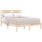 vidaXL Cadru de pat dublu, 135x190 cm, lemn masiv