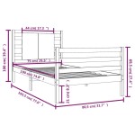 vidaXL Cadru de pat fără saltea, 75x190 cm, lemn masiv de pin