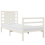 vidaXL Cadru de pat fără saltea, alb, 75x190 cm, lemn masiv de pin